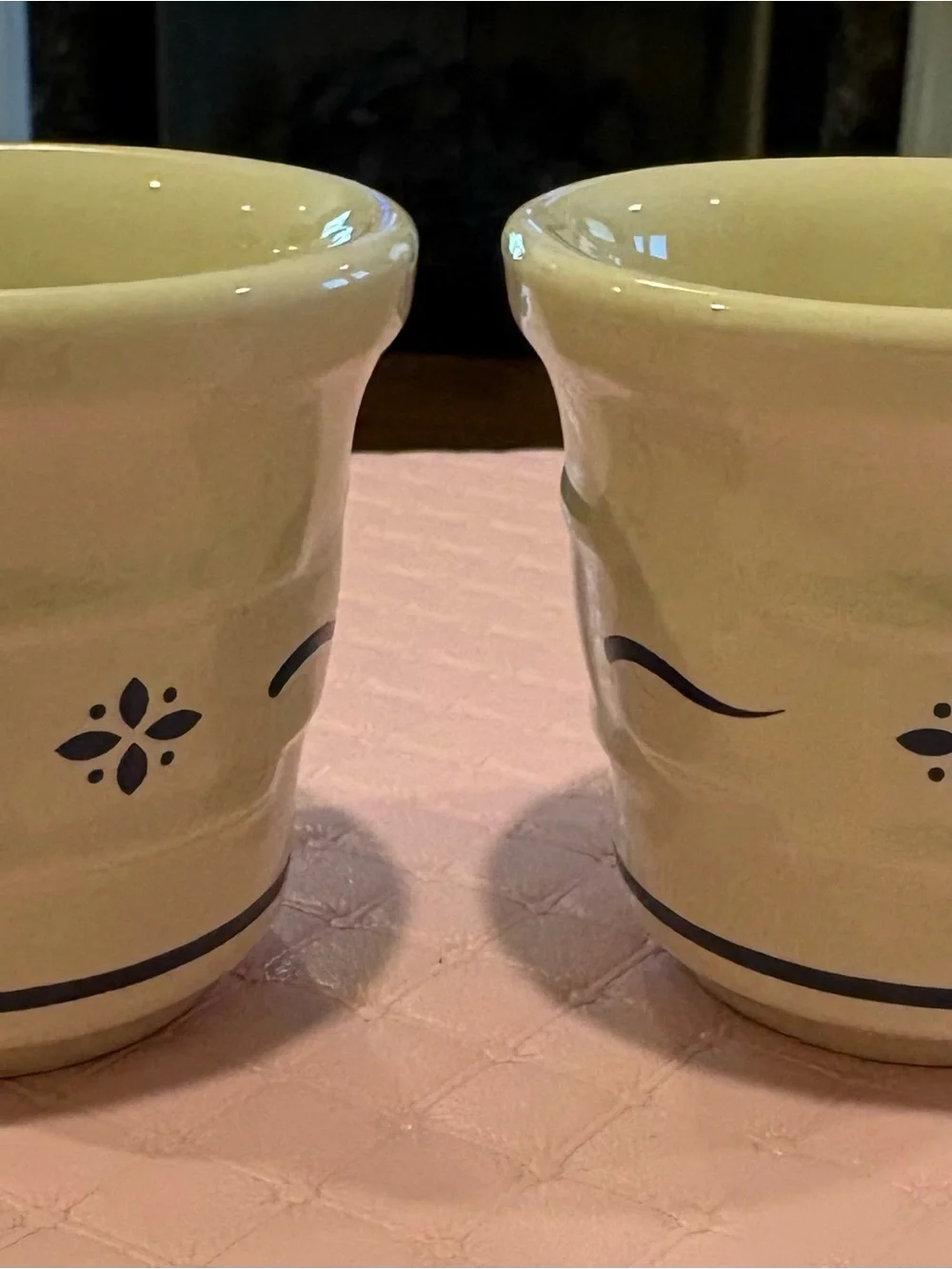 Longaberger woven traditions classic blue set of 2 votive candle holders.